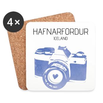Hafnarfjordur, Islande - Dessous de verre (lot de 4) - blanc - Devant