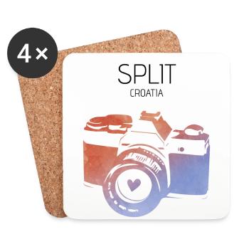 Split, Croatie - Dessous de verre (lot de 4) - blanc - Devant