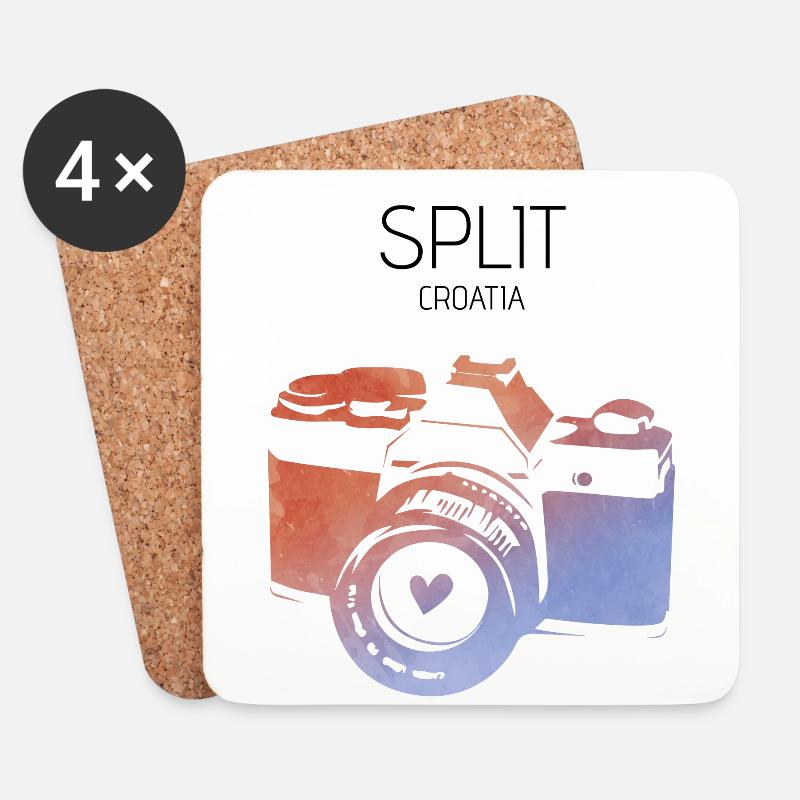 Split, Kroatien - Untersetzer (4er-Set) - Weiß