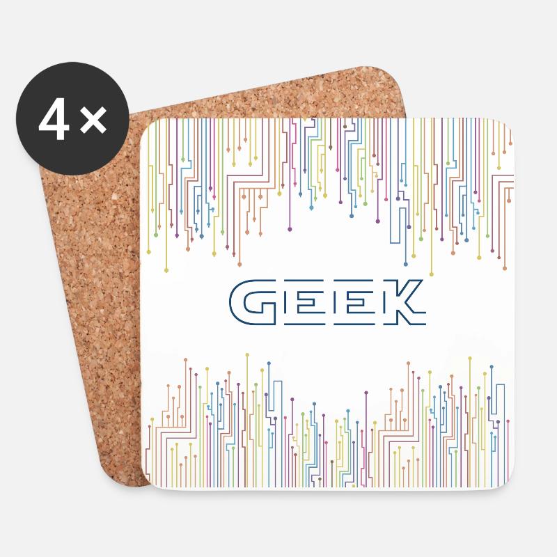Geek & Techno - Coasters (set of 4) - white