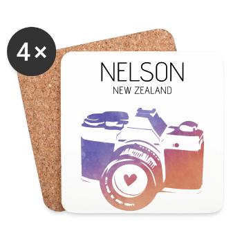 Nouvelle-Zélande, Nelson - Dessous de verre (lot de 4) - blanc - Devant