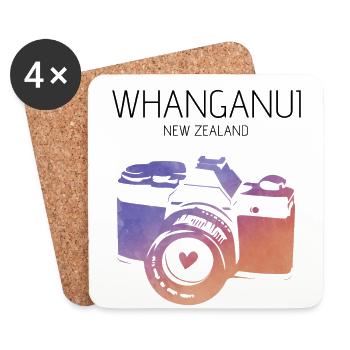 Nouvelle-Zélande, Whanganui - Dessous de verre (lot de 4) - blanc - Devant