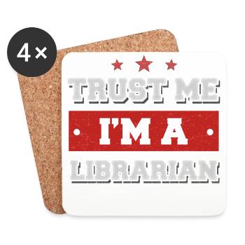 Trust me I'm a librarian - Untersetzer (4er-Set) - Weiß - Vorne