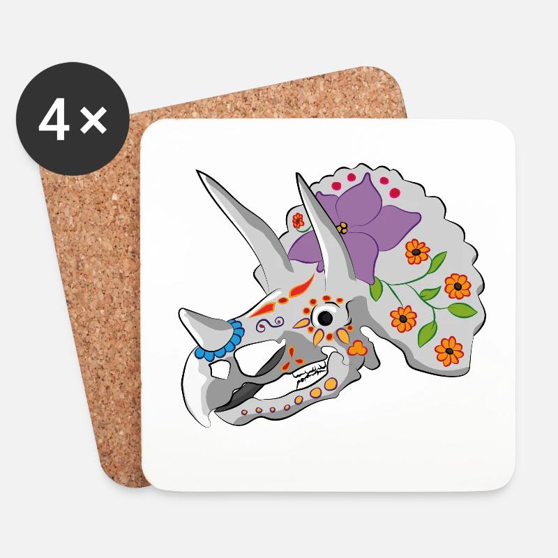 Tag des erloschenen: Triceratops - Untersetzer (4er-Set) - Weiß