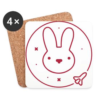 Space Bunny - To Venus And Beyond - Untersetzer (4er-Set) - Weiß - Vorne