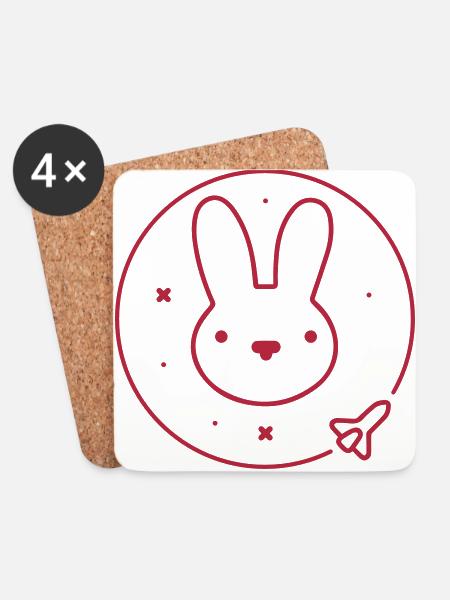 Space Bunny - To Venus And Beyond - Untersetzer (4er-Set) - Weiß