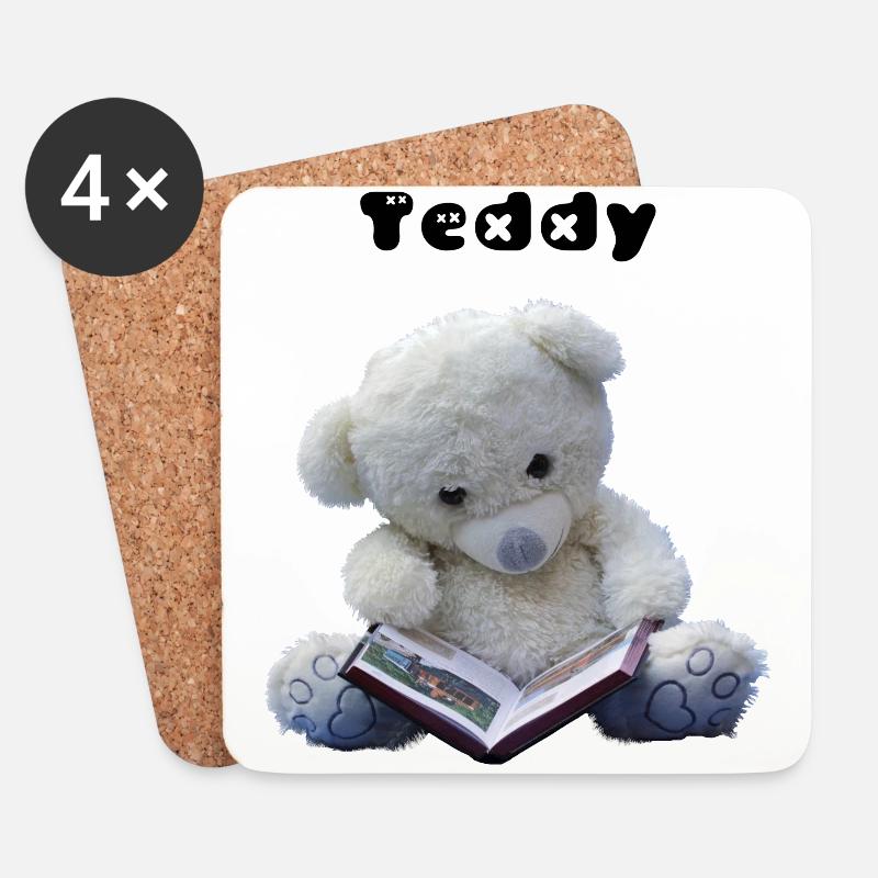 Teddy - Untersetzer (4er-Set) - Weiß