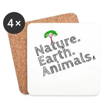 Nature, la terre, les animaux - Dessous de verre (lot de 4) - blanc - Devant