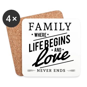 family - Coasters (set of 4) - white - Front