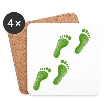 Feet go green Go Gift Imprint Gift idea - Coasters (set of 4) - white - Front