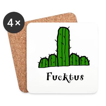 Cactus cadeau anniversaire - Dessous de verre (lot de 4) - blanc - Devant