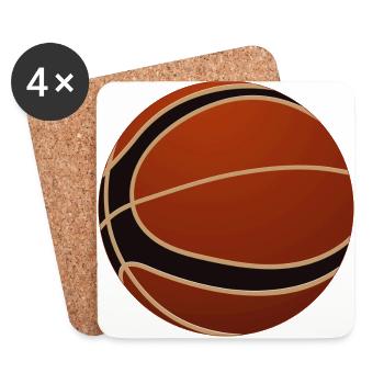 Basketball brown black with accents - Coasters (set of 4) - white - Front