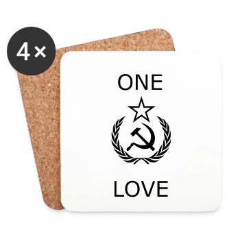 Chemise des communistes - Pour le communisme - Dessous de verre (lot de 4) - blanc - Devant