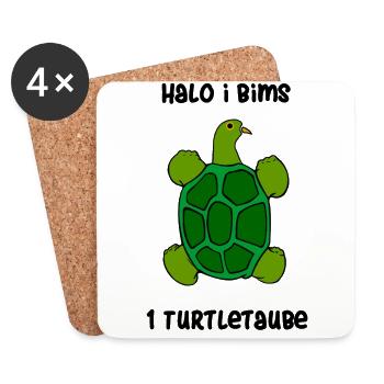 Turteltaube Schildkröte Taube i Bims Vong Geschenk - Untersetzer (4er-Set) - Weiß - Vorne