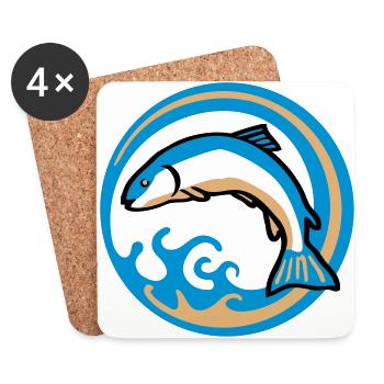 fishing_b_3c - Dessous de verre (lot de 4) - blanc - Devant