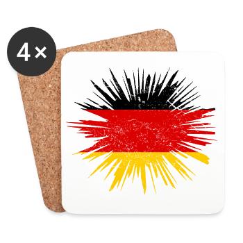 Geschenk Splatter Land Roots Deutschland - Untersetzer (4er-Set) - Weiß - Vorne