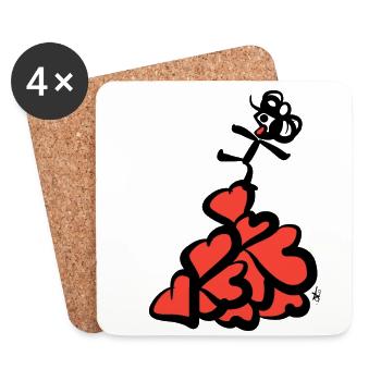 Kuoro on pile - Coasters (set of 4) - white - Front