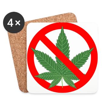 Nein zu Cannabis Verbot - Untersetzer (4er-Set) - Weiß - Vorne