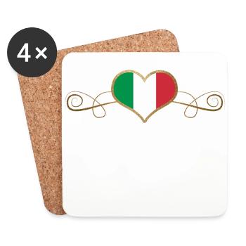 Gold Love Pays Racines Italie - Dessous de verre (lot de 4) - blanc - Devant