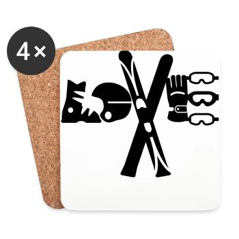 Love Ski - Untersetzer (4er-Set) - Weiß - Vorne
