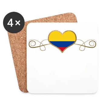 Gold Love Land Roots Colombia - Coasters (set of 4) - white - Front