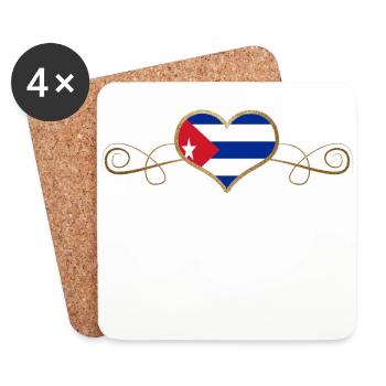 Gold Love pays racines Cuba - Dessous de verre (lot de 4) - blanc - Devant