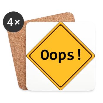 error, oops!, anpassbar - Untersetzer (4er-Set) - Weiß - Vorne