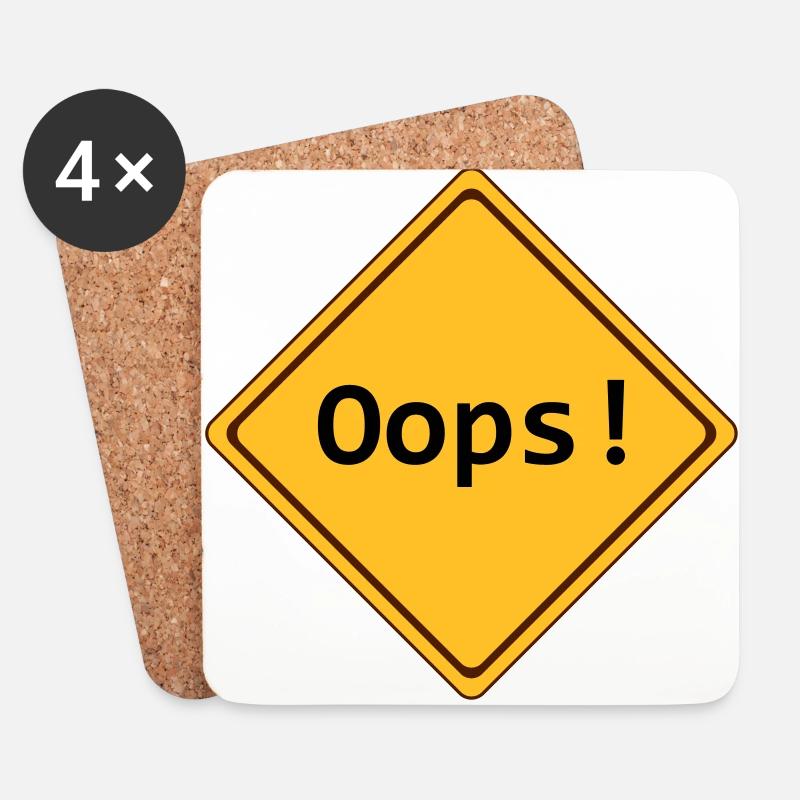 error, oops!, anpassbar - Untersetzer (4er-Set) - Weiß