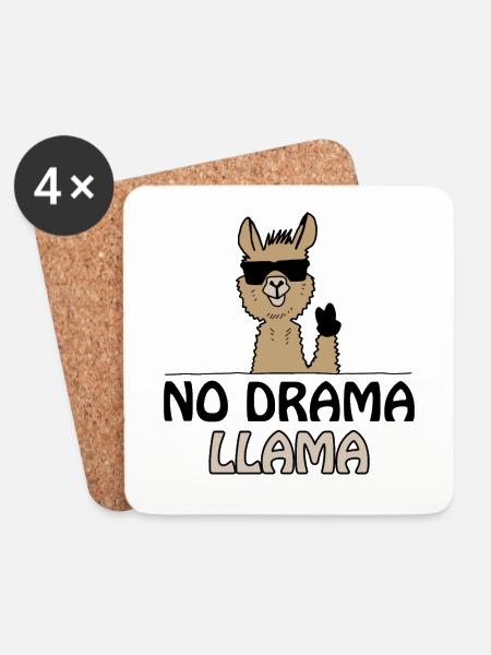 no drama lama - Untersetzer (4er-Set) - Weiß