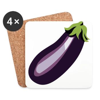 aubergine - Coasters (set of 4) - white - Front