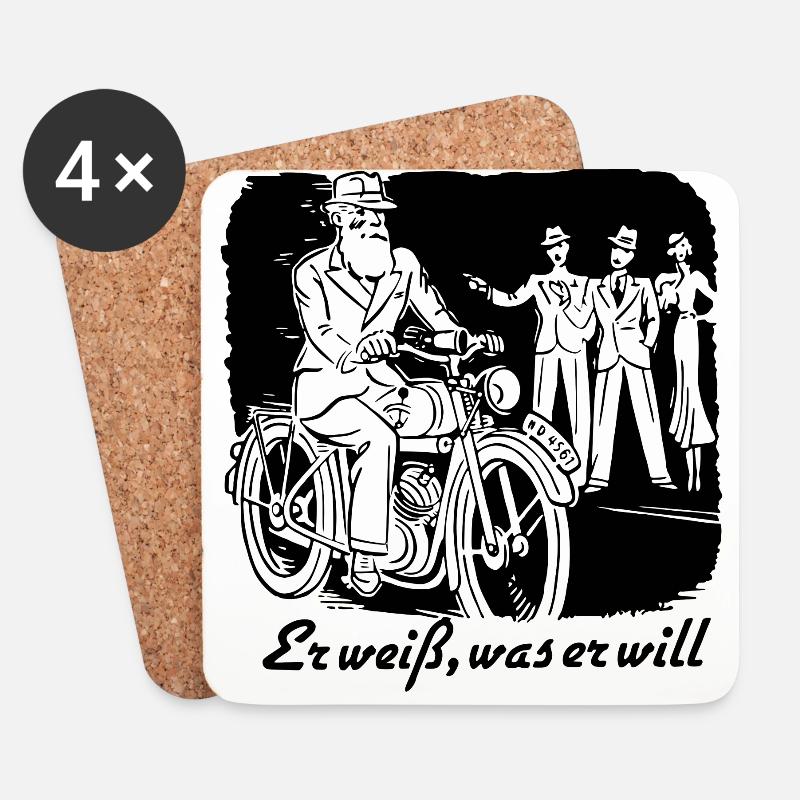 Er weiß, was er will ! - Untersetzer (4er-Set) - Weiß