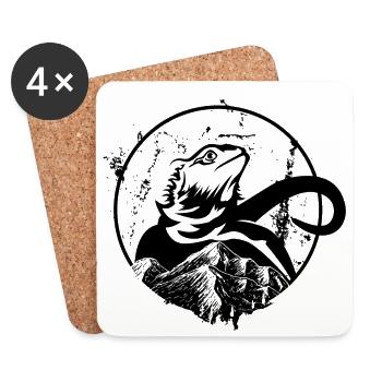 Bearded dragon - Dessous de verre (lot de 4) - blanc - Devant