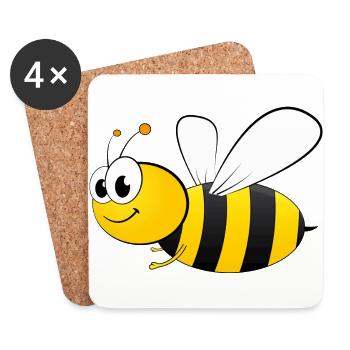 fleißiges Bienchen - Untersetzer (4er-Set) - Weiß - Vorne