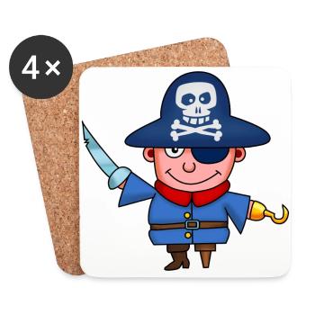Pirate Captain - Dessous de verre (lot de 4) - blanc - Devant