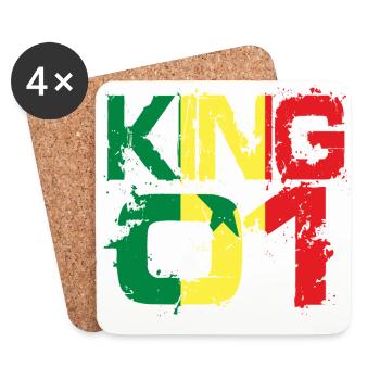 Geschenk King 01 Land Partner Senegal - Untersetzer (4er-Set) - Weiß - Vorne