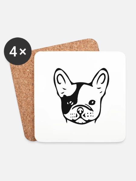 French bulldog - Coasters (set of 4) - white