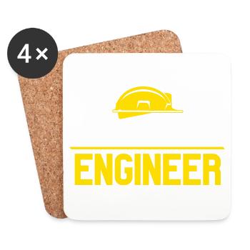 Thanks God I am an Engineer mit Helm Motiv - Untersetzer (4er-Set) - Weiß - Vorne