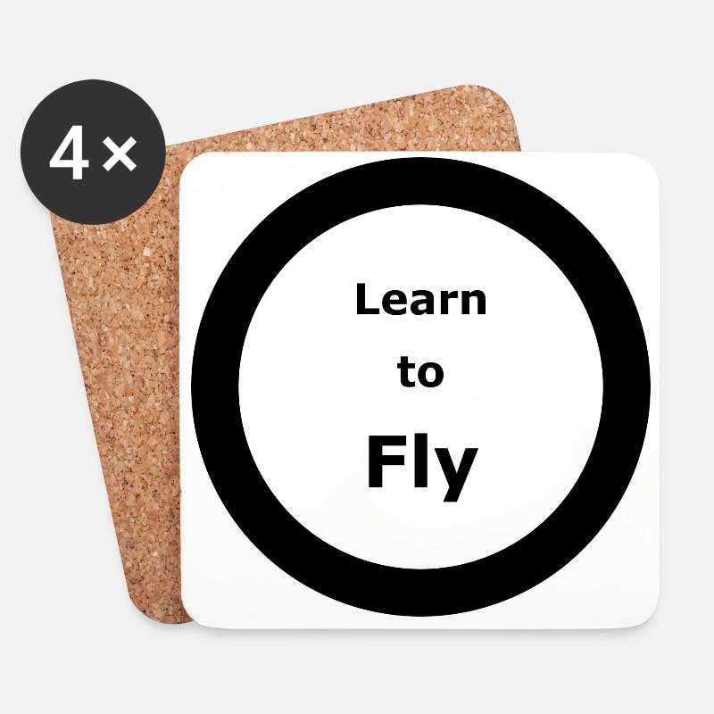 Vorlage 3000x3000 KREIS Learn to Fly 2 - Untersetzer (4er-Set) - Weiß