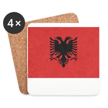 Albanien Flagge Motiv Design Geschenkidee Cool - Untersetzer (4er-Set) - Weiß - Vorne