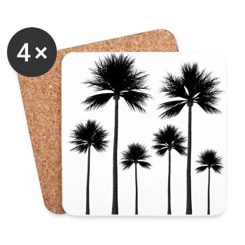 Palm trees silhouette summer gift - Coasters (set of 4) - white - Front