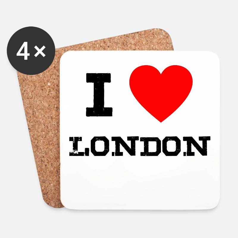 i love London - Untersetzer (4er-Set) - Weiß