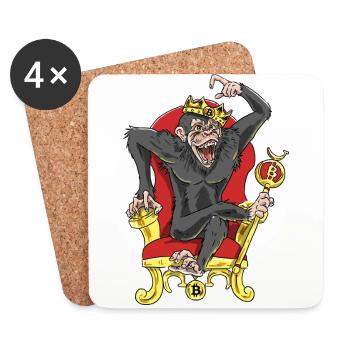 Bitcoin Monkey King - Beta Edition - Untersetzer (4er-Set) - Weiß - Vorne