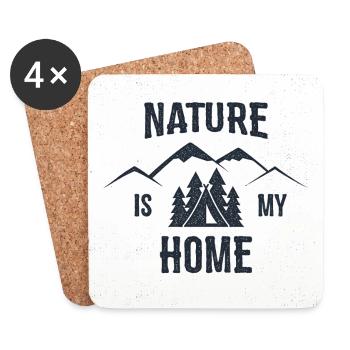 La nature est ma maison - Dessous de verre (lot de 4) - blanc - Devant