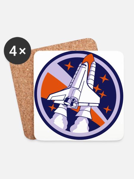 Spaceshuttle start - Coasters (set of 4) - white