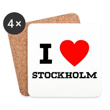 i love Stockholm - Untersetzer (4er-Set) - Weiß - Vorne