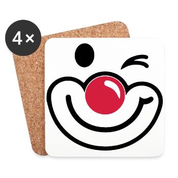 clown - Dessous de verre (lot de 4) - blanc - Devant