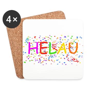 Helau - Untersetzer (4er-Set) - Weiß - Vorne