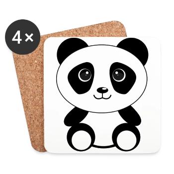 panda - Coasters (set of 4) - white - Front