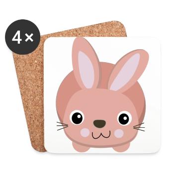 süßes rosa Häschen - Coasters (set of 4) - white - Front