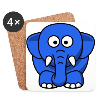 blauer Elefant - Coasters (set of 4) - white - Front